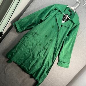Atitudes by Renee Pleated-Back Trench Coat Green Size Medium